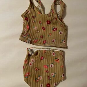 Floral Ribbed Two-Piece Swimsuit